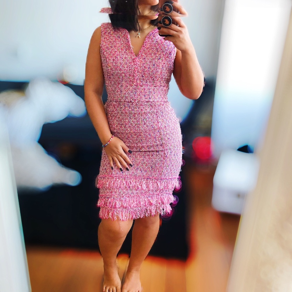 Milly - couture Tweed fringe Kelly dress
